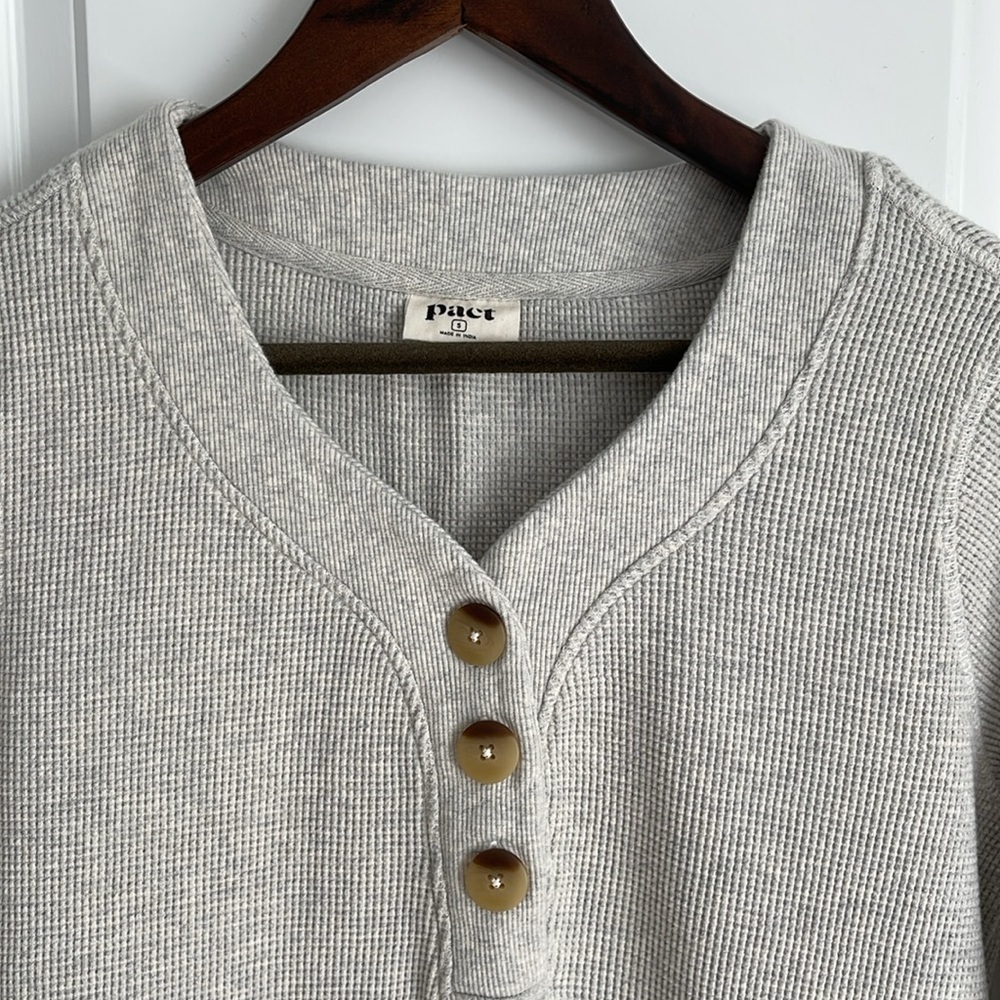 Pact Thermal Waffle Henley Pullover - Picture 2 of 5
